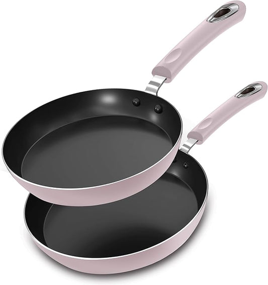 Utopia Kitchen Saute Fry Pan Nonstick Frying Pan 11 Inch Induction Bottom Aluminum Alloy and Scratch Resistant Body Riveted Handle (Purple) Pack of 02
