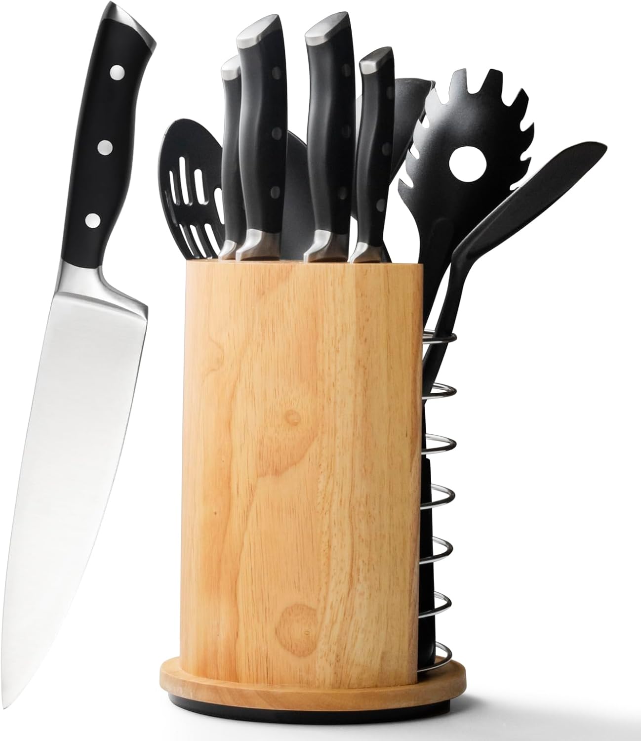 Alata 11-Piece Knife Set with Block, Razor-Sharp,Kitchen Knife Set, Forged Triple Rivet Stainless Steel Knife Block Set