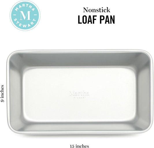 Martha Stewart Gallen 9 Inch Nonstick Carbon Steel Loaf Pan - Silver