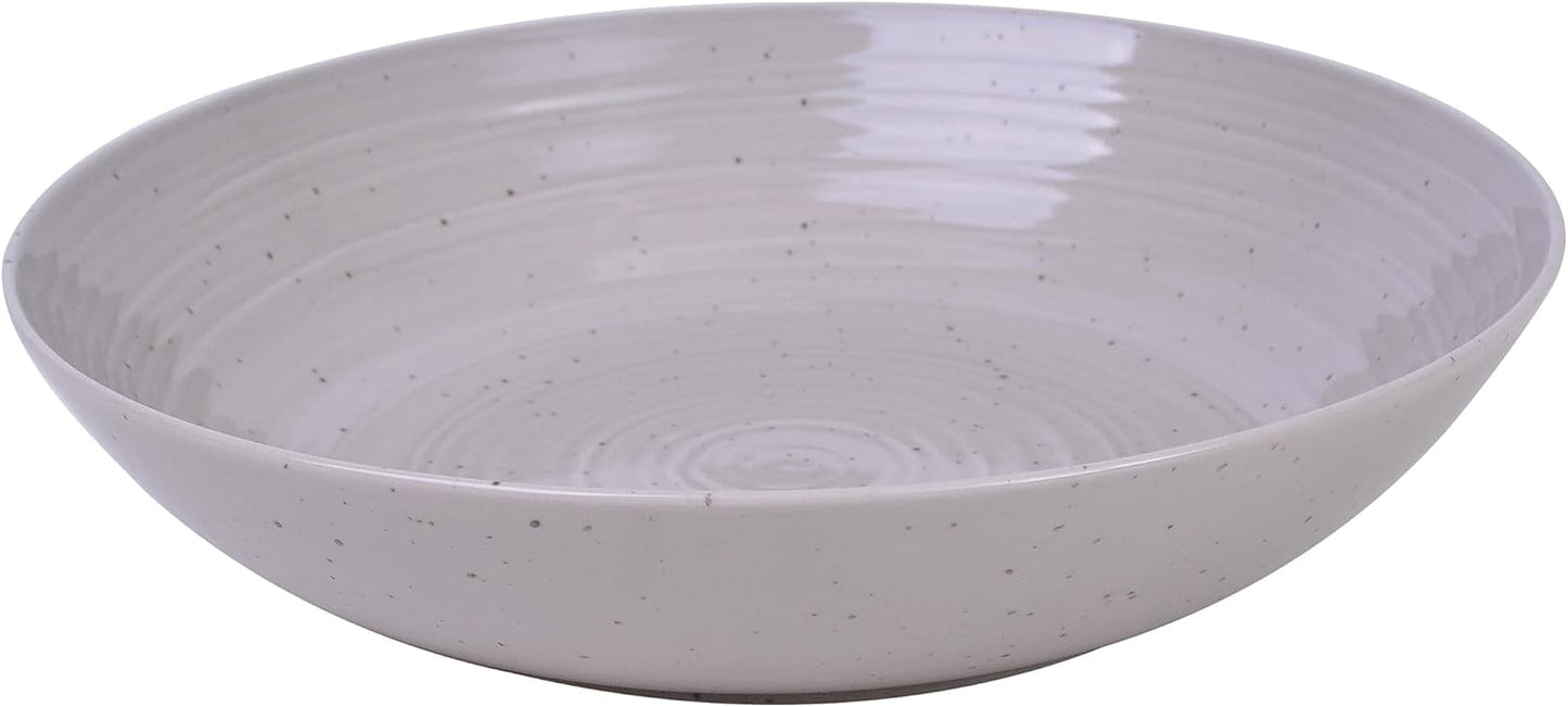 Sango Siterra Artist's Blend Stoneware Pasta Bowls (Set of 4) Multi Assorted Colors– Featuring Soft Gray, Blue, Green, and Ivory, for Everyday Dining & Entertainment, Microwave & Dishwasher Safe