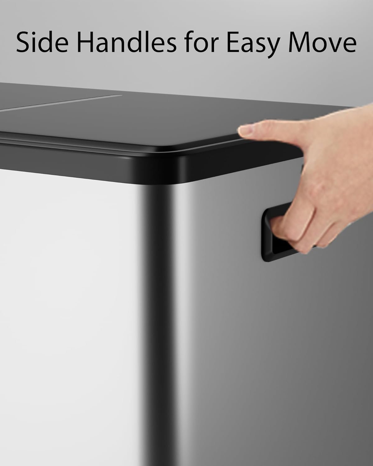 Garvee Dual Trash Can for Recycling and Trash, Stainless Steel Kitchen Trash Can with Lid and Foot Pedal, Double Compartment Garbage Can, with Recycling Bin