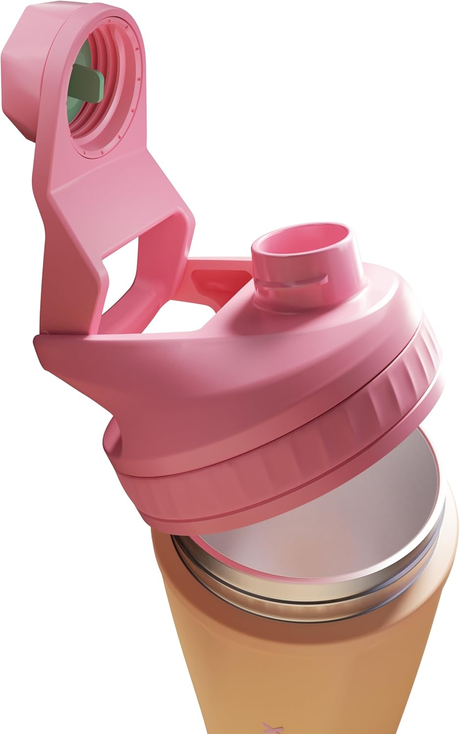 VOLTRX ChillMix Shaker Bottle Insulated Stainless Steel - USB C Rechargeable Electric Protein Shake Mixer, Shaker Cups for Protein Shakes and Meal Replacement, Sunset Rose, 16 oz