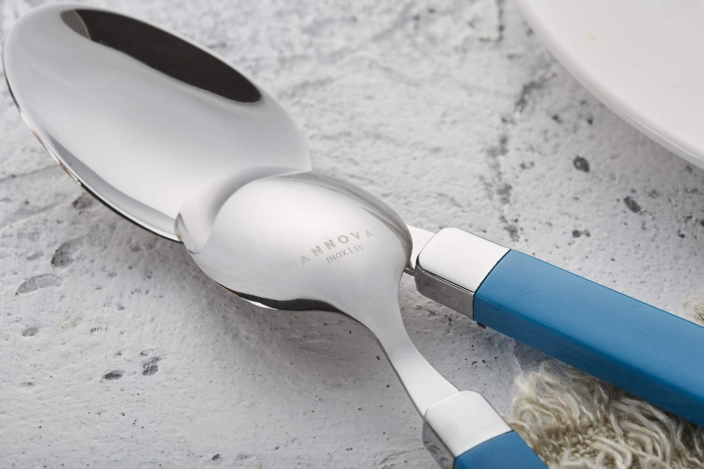 ANNOVA Silverware Set Stainless Steel Colorful Tableware Kitchen Flatware Set Utensils, Includes Dinner Knives, Forks, Spoons, Salad Forks & Dessert Spoons (Blue, 20 Pieces)