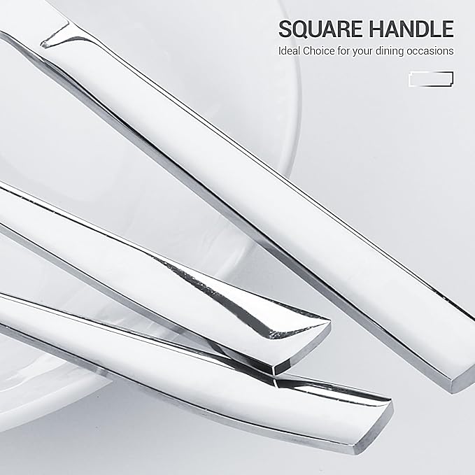 Silverware Set for 2, 14-Piece Heavy Duty 304 Stainless Steel Flatware Set, Mirror Polished Cutlery Set, Forks Spoons and Knives Set for Home Restaurant Dinner Party, Silver