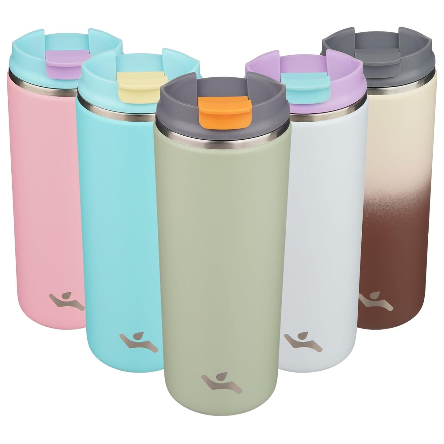 Tumbler with Lid, 16 oz Travel Coffee Mug Double Wall Vacuum Stainless Steel Thermal Metal Cup Insulated Water Bottle,Soft Green