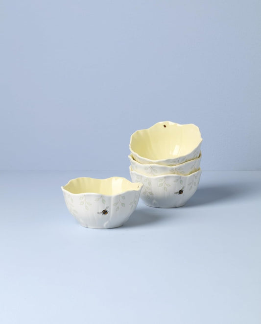 Lenox 897771 Butterfly Meadow Floral Dessert Bowls, Yellow, Set of 4