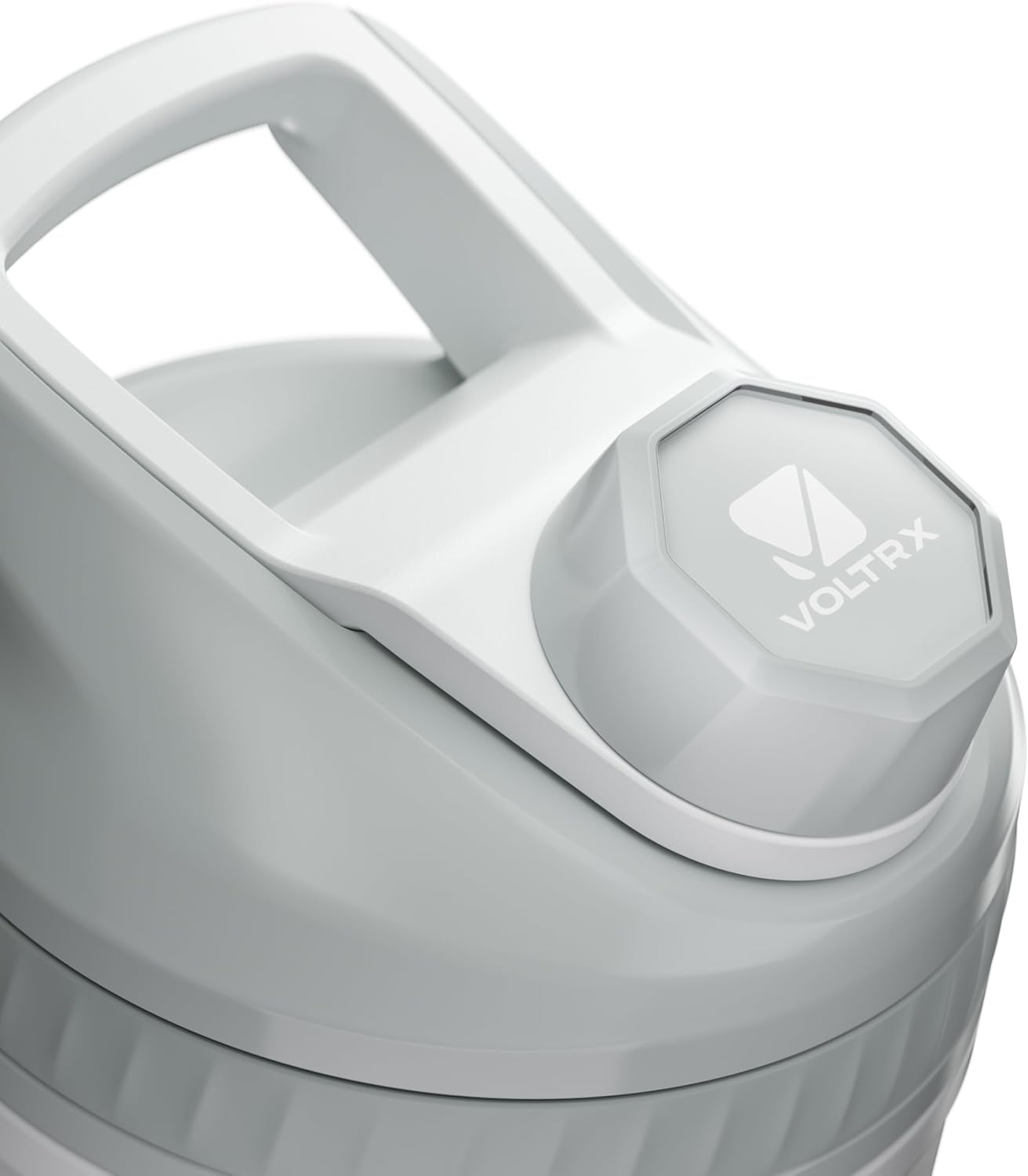 VOLTRX ChillMix Shaker Bottle Insulated Stainless Steel - USB C Rechargeable Electric Protein Shake Mixer, Shaker Cups for Protein Shakes and Meal Replacement, Ice White, 16 oz