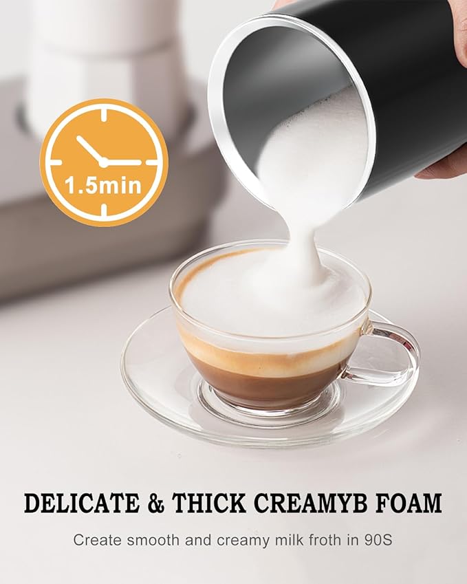 ZACME Milk Frother, 4 in 1 Electric Milk Steamer, Automatic Hot and Cold Foam Maker and Milk Warmer for Coffee, Latte, Cappuccino,Hot Chocolate, Macchiato