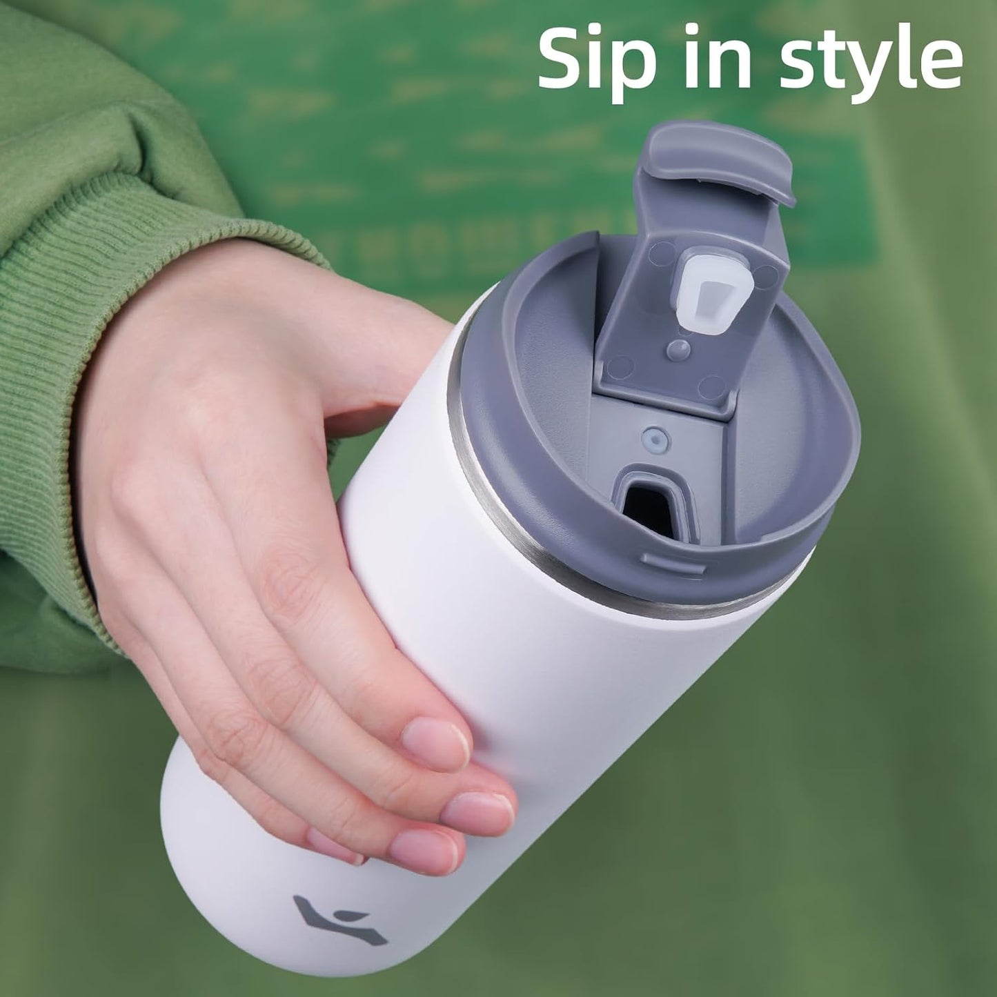 Tumbler with Lid, 12 oz Travel Coffee Mug Double Wall Vacuum Stainless Steel Thermal Metal Cup Insulated Water Bottle,Beige