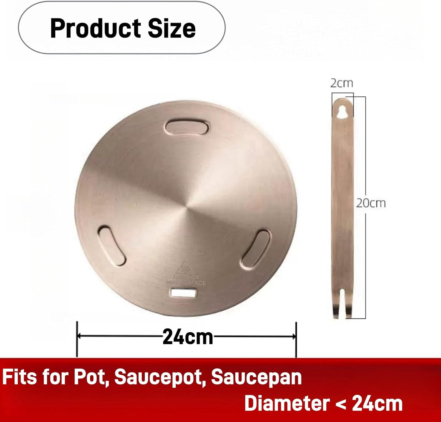 Induction Cooktop Adapter Plate, Heat Diffuser Induction Plate for Gas Stove, NISPOTDOR Induction Converter Disk for Kitchen Cookware Accessories 9.45inch