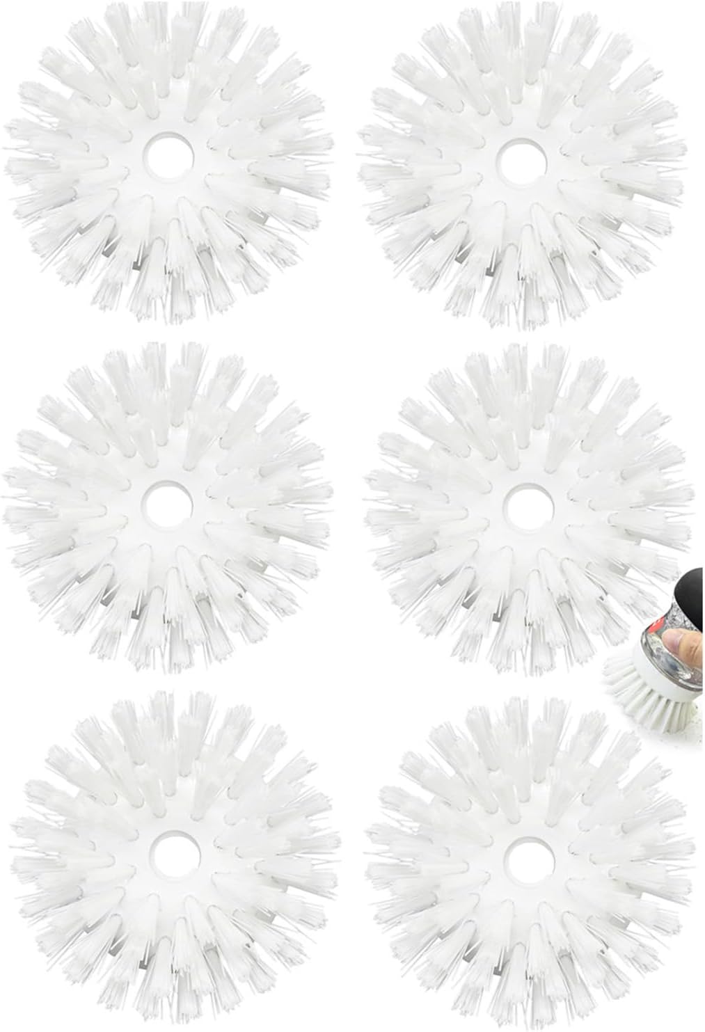 Palm Brush Refills for OXO Soap Dispensing Dish Brush - 6 Pack Cleaning Replacement Brush Head for OXO Palm Brush