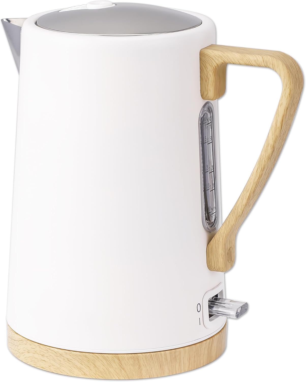 1.7L 1500W Wide Mouth Electric Kettle - Stainless Steel Interior - Rapid-Boil - Auto Shut-Off, Boil-Dry Protection, Cool-Touch, LED Indicator - White by The Display Guys