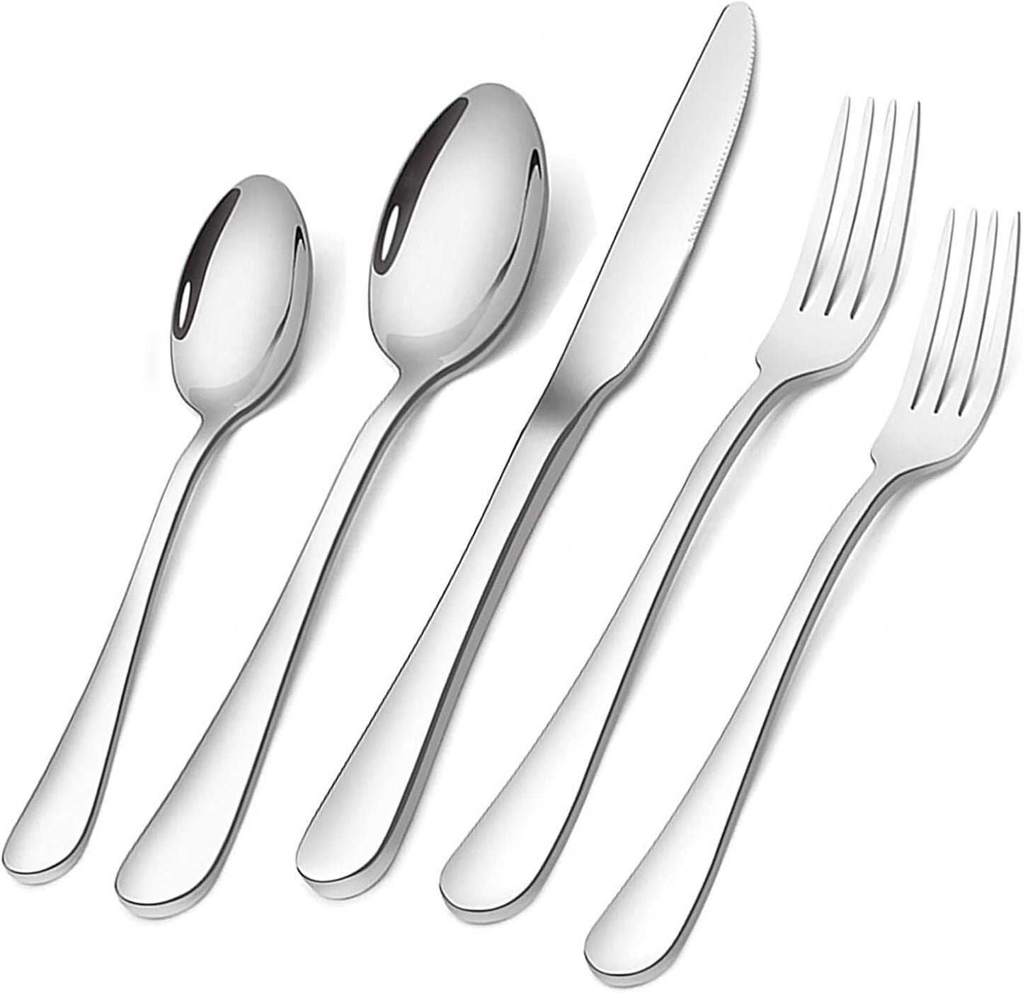 Silverware Set, Briout Flatware Set Service for 4 Stainless Steel Cutlery Set 20 Piece Include Upgraded Knife Spoon Fork Mirror Polished, Dishwasher Safe