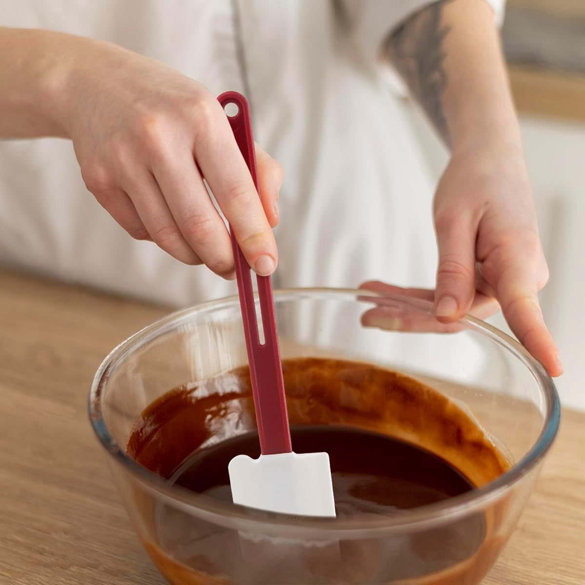 Commercial Silicone Baking Spatula Set of 2, 16-Inch Nonstick Silicone Rubber Spatulas, High-Temp Rubber Spatulas for Cooking, BPA-Free & Dishwasher Safe