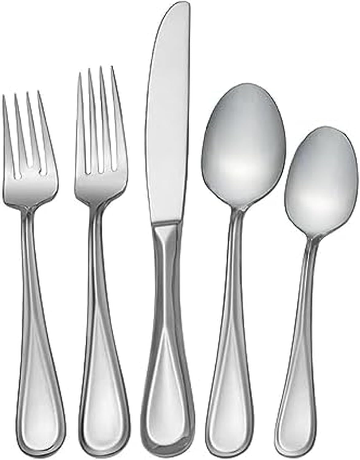 Mikasa Bravo 101 Piece Silverware Set, 18/10 Stainless Steel Flatware Service for 12, Includes 5 Piece Serving Set and 12 Extra Coffee Spoons