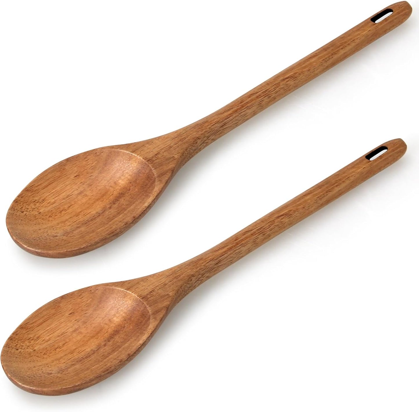 2 Pcs 12" Large Wooden Spoons for Cooking Utensils Set Wood Spatula Mixing Stirring Serving Spoon Spoons Long Handle Teak Spoon Kitchen Tools Big Spatula Bamboo Cooking Spoons Kitchen Utensil
