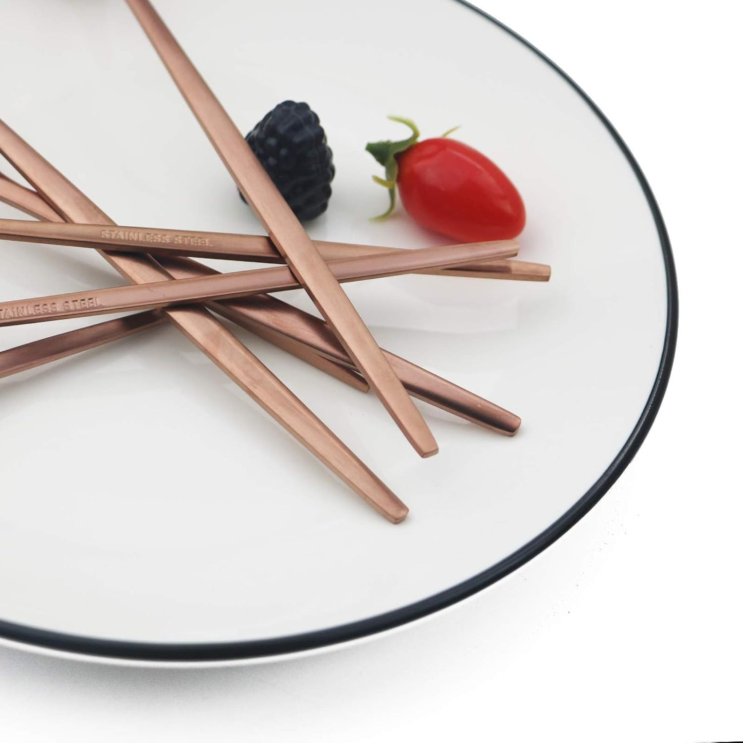 JASHII Silverware Set, 24-Piece Stainless Steel Flatware Set,Kitchen Utensil Set Service for 6,Tableware Cutlery Set for Home, Dishwasher Safe (Matte Rose)