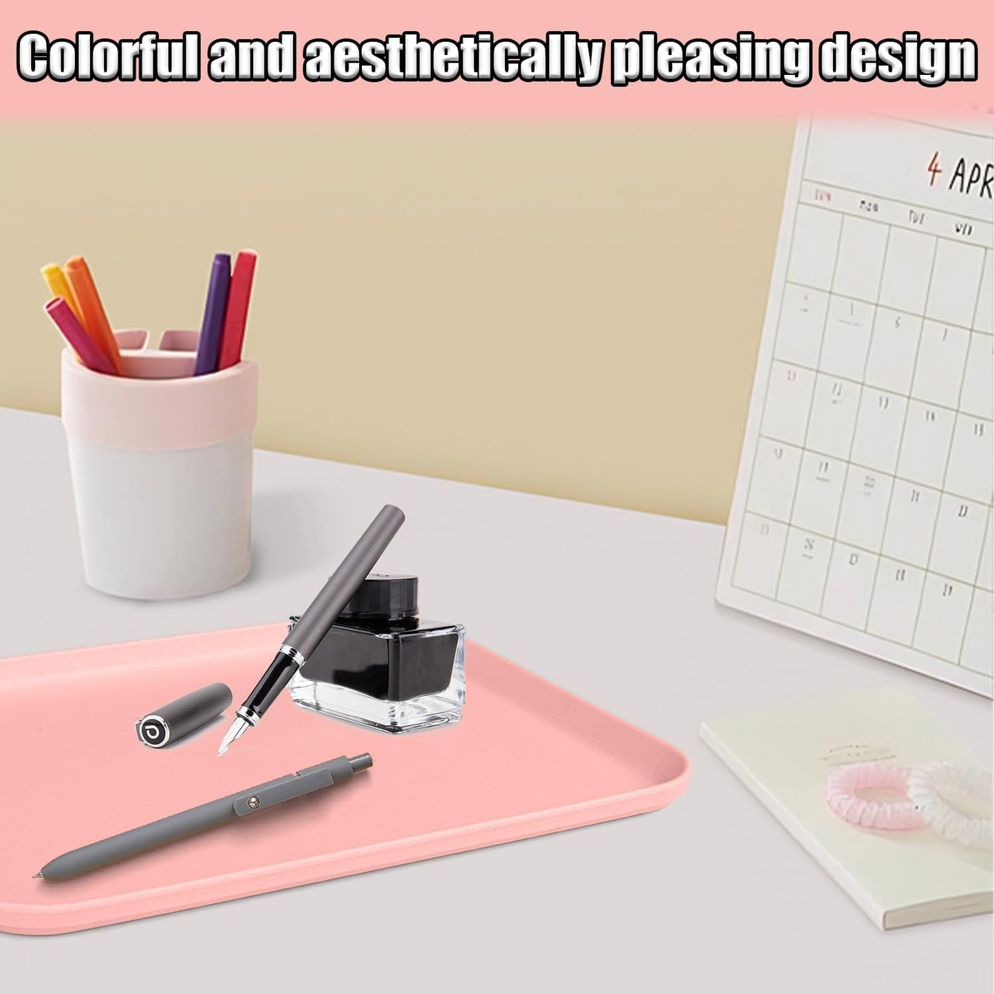 Plastic Serving Trays, 12 Pack Cafeteria Trays Plastic Fast Food Tray for DIY Projects, Painting, Beads, Organizing Supply, 9.4 X 6.7 X 0.6 Inches (Light Pink)