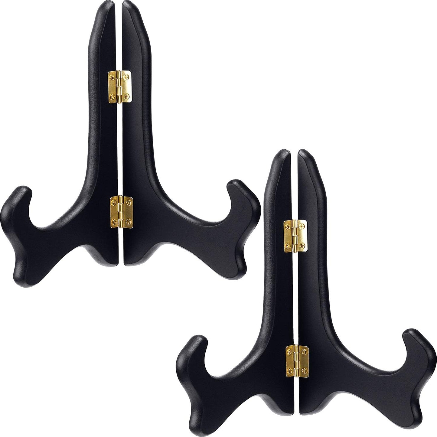 Tatuo 2 Packs Wooden Plate Stands for Display, Plate Holder Display Stand, Picture Frame Stand Easels, Tabletop Art Holder, Book Dish Decorative