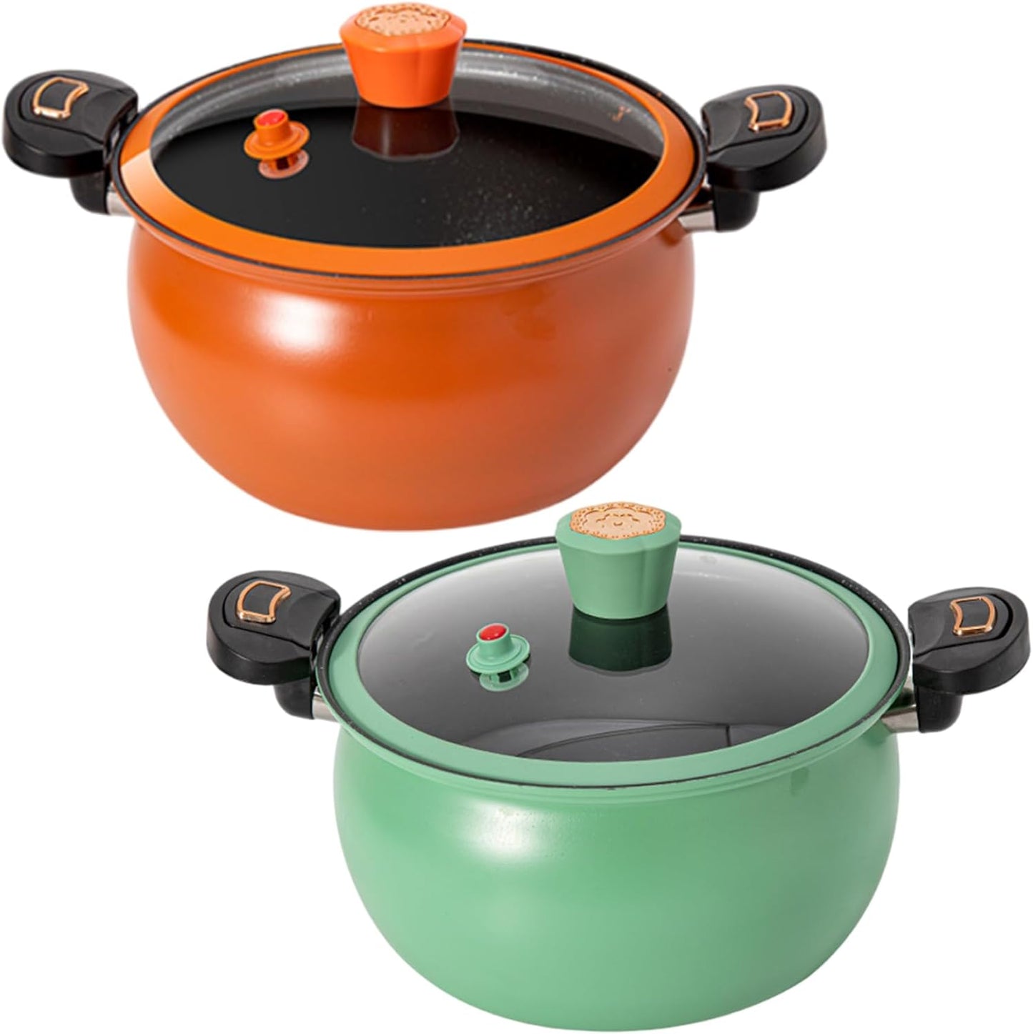 Mini Pressure Cooker, 8L Fast Heating Pressure Pot with Lock Handles, Non-Stick Stockpot with See-Through Lid for Gas, Induc