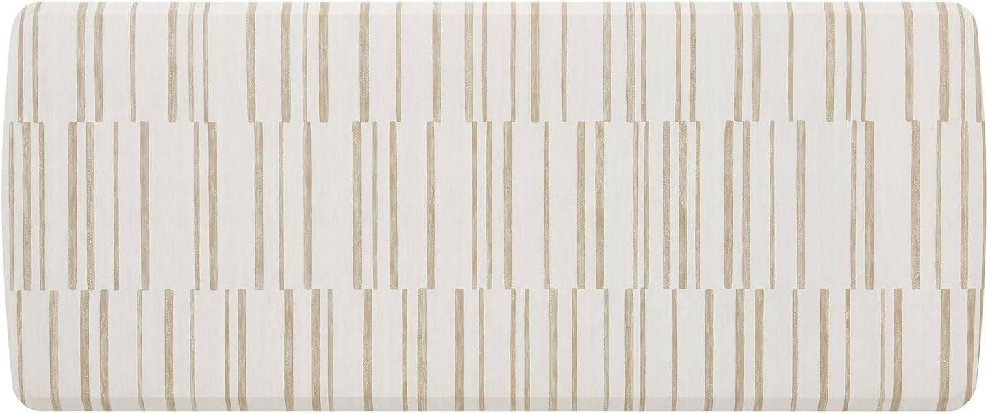House of Noa Nama Standing Mat – Anti-Fatigue Cushioned Kitchen Mats for Floor | Ergonomic Bounce-Back Foam Kitchen Mats | Anti-Fatigue Mats for Kitchen & Standing | Nara Stripe Natural | 30" x 72"