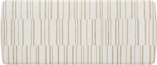 House of Noa Nama Standing Mat – Anti-Fatigue Cushioned Kitchen Mats for Floor | Ergonomic Bounce-Back Foam Kitchen Mats | Anti-Fatigue Mats for Kitchen & Standing | Nara Stripe Natural | 30" x 72"