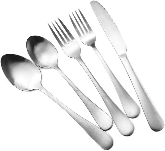 Gugrida Luxury 18/10 Stainless Steel Flatware Set Matte Black Silverware Set