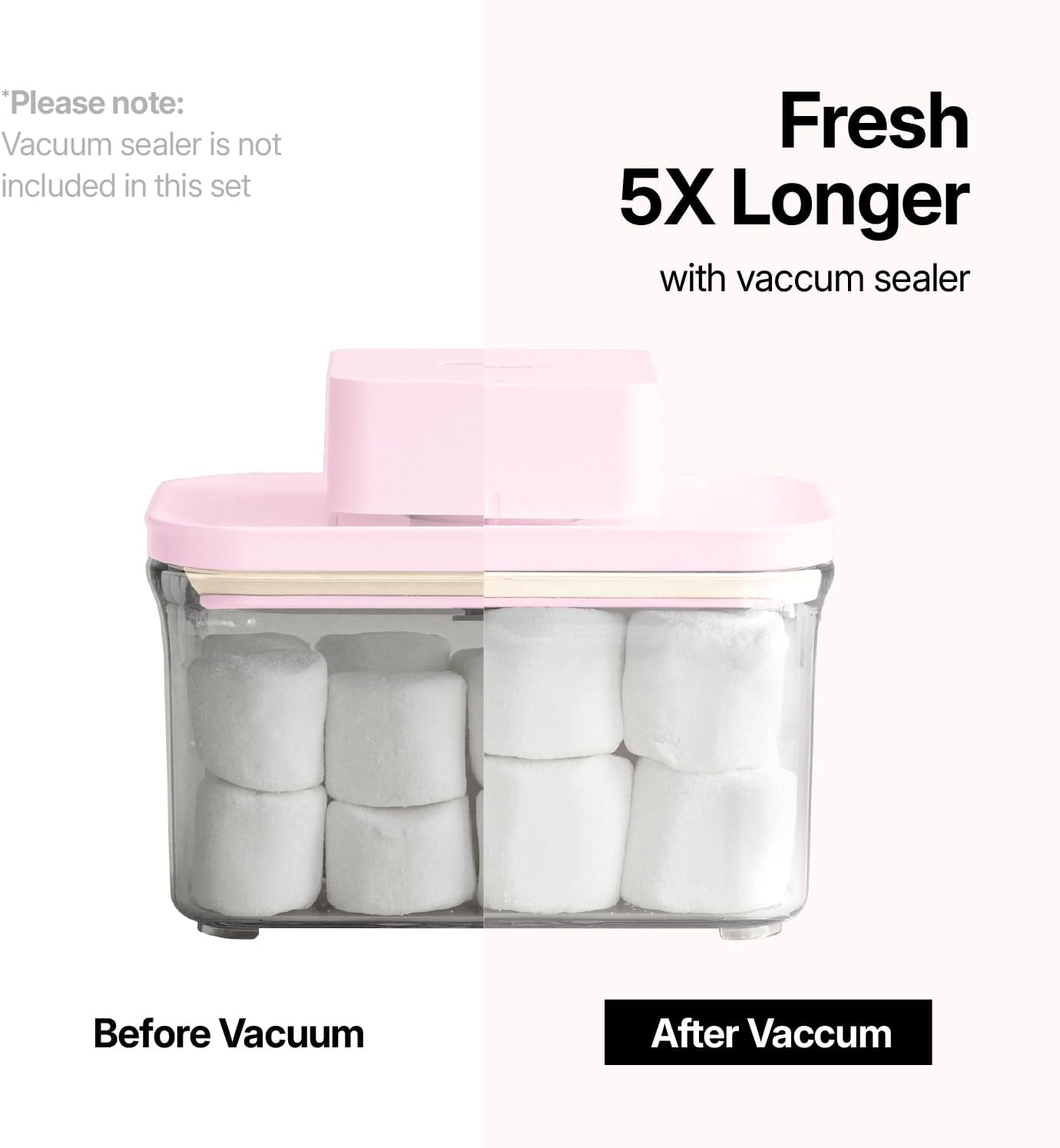 VAKUEN Premium Airtight Food Storage Containers ROSE 0.53qt(0.5L) x2pcs, Patented Double Silicone Lining, 100% Leak Proof, BPA-FREE