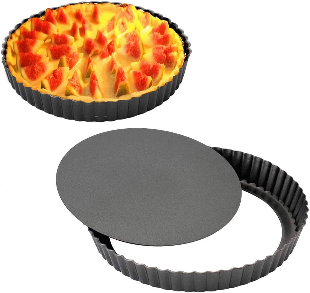 Gutsdoor Tart Pan 12 Inch with Removable Bottom Quiche Pan Nonstick Round Pie Pans for Baking Kitchen