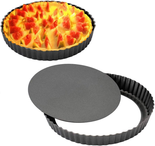 Gutsdoor Tart Pan 12 Inch with Removable Bottom Quiche Pan Nonstick Round Pie Pans for Baking Kitchen