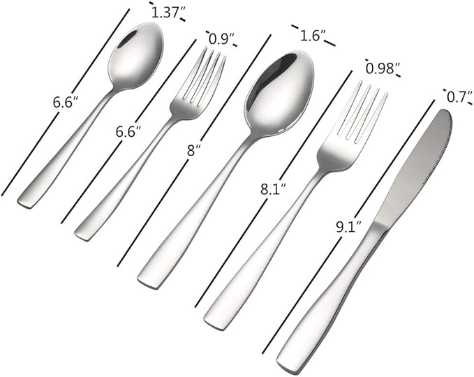 Asking 30-Pieces Stainless Steel Silverware Set, Service for 6