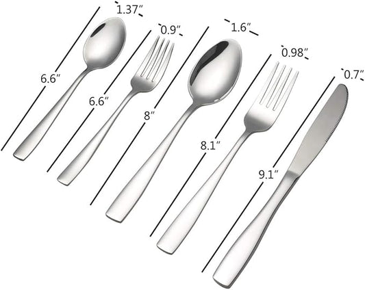 Asking 30-Pieces Stainless Steel Silverware Set, Service for 6