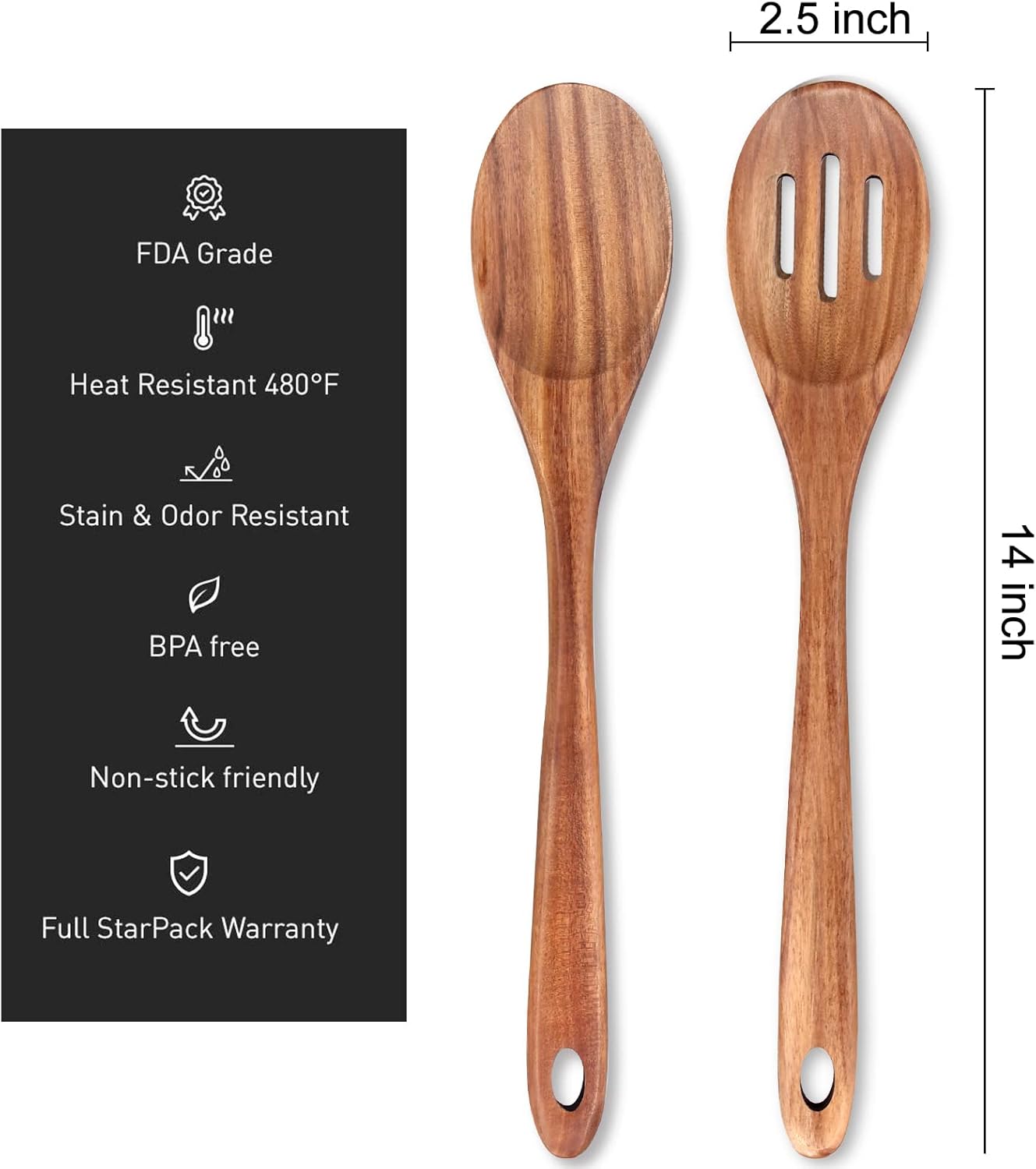 14 Inch Large Wooden Spoon for Cooking Utensil Mixing Spoons Baking Serving Wood Spoon Big Non Stick Spatula Long Handle Kitchen Utensils Stirring Cooking Spoon Non Toxic Kitchen Tools Accessories