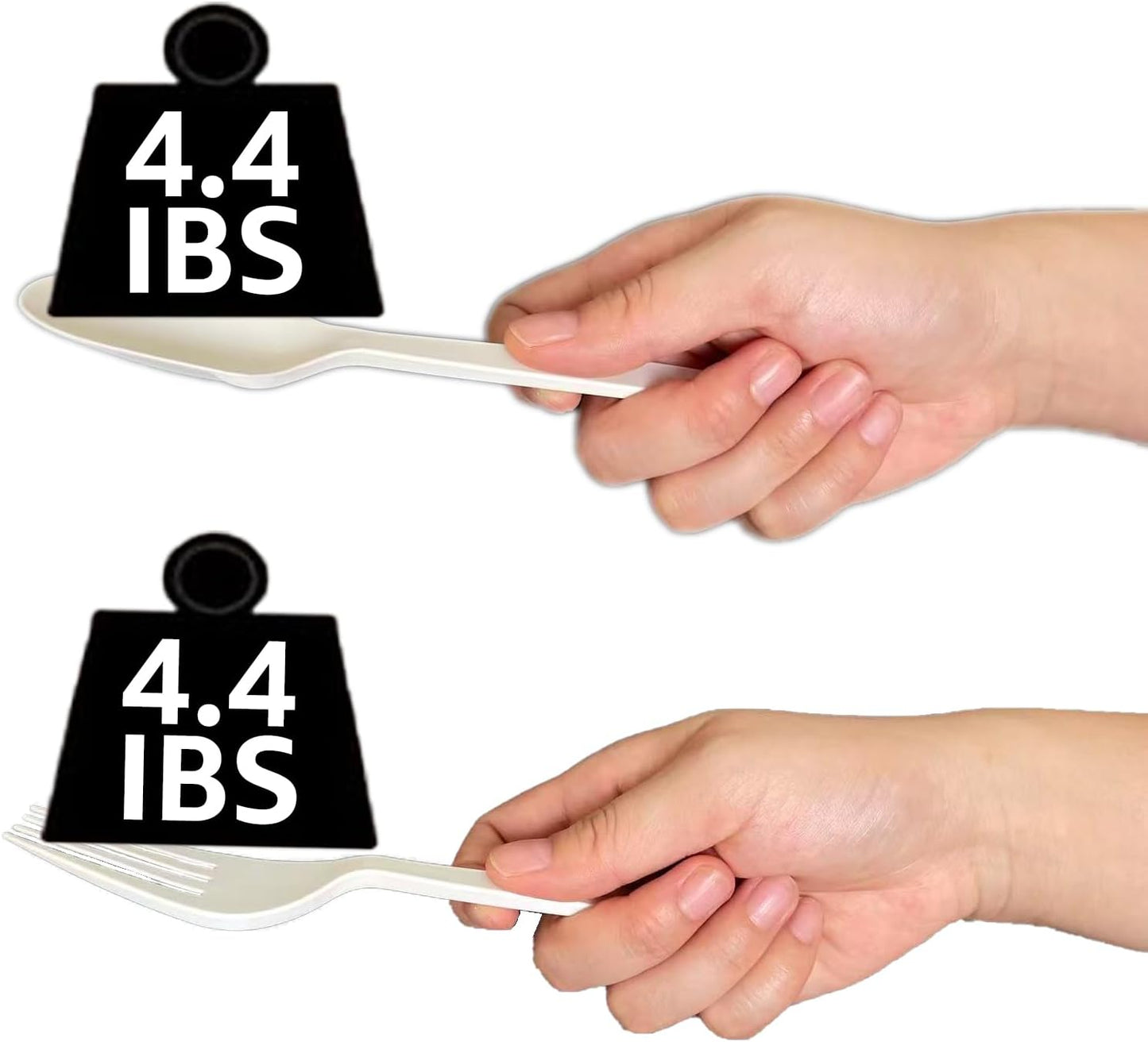 MISISIPI [7.1In 100Pcs] 100% Compostable Forks and Spoons Biodegradable Forks and Spoons HeavyDuty No Plastic Fork and Spoon Eco-friendly HeavyWeight Disposable Forks and Spoon Flatware Set