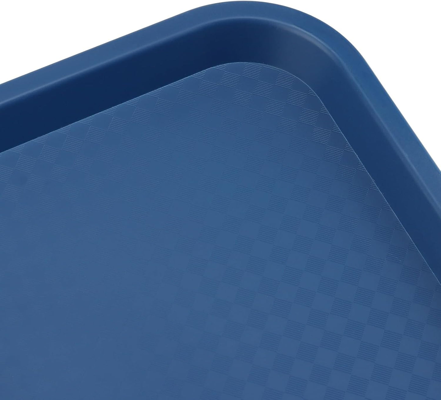 5 Pack 13.8 x 10.6 Inch Blue Fast Food Tray, Large Rectangular Restaurant Serving Trays, Plastic Cafeteria Trays School Lunch Trays