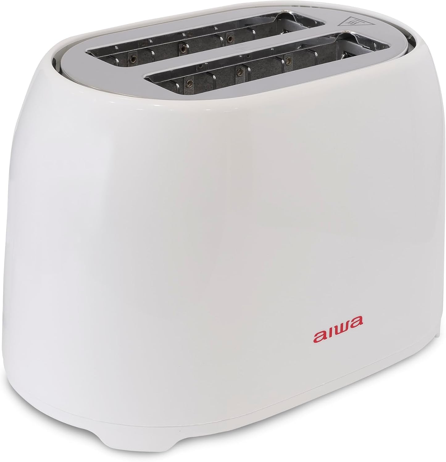Aiwa Toaster, 2 Slice Wide Slot, Reheat and Defrost Function, 6 Browning Settings, Drop Down Crumb Tray, White