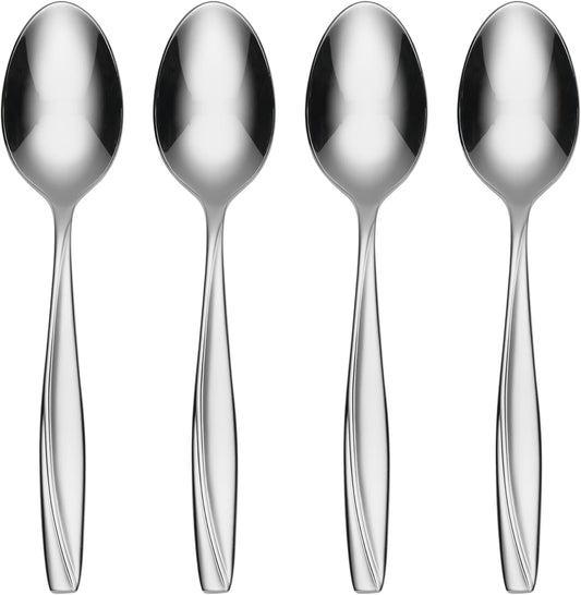 Oneida Camlynn Everyday Flatware Dinner Spoons 18/0 Stainless Steel, Set of 4, Silver