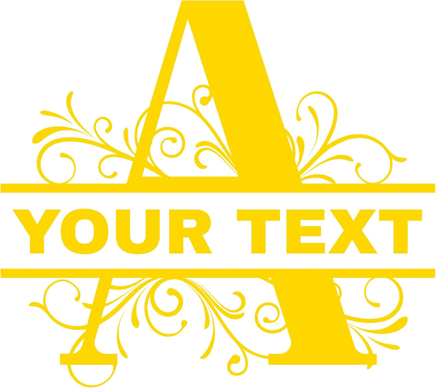 Customizable 11oz Coffee Mug - Sublimated Printed Mugs with Personalized Text, Names, and Initials. Perfect as Gifts for Men and Women for Birthdays (White Mug) (Monogram Yellow)