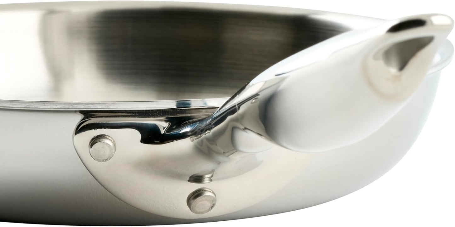 WINCO Tri-Ply Frying Pan, Silver