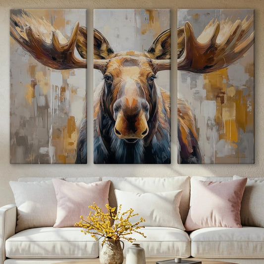 Wildlife Canvas Prints - Wild Animals Home Decor - Medium, Large, and Extra Large Wall Art for Living Room, Bathroom, Kitchen (The Forest King, 55L" x 83W"- 3 Panels)