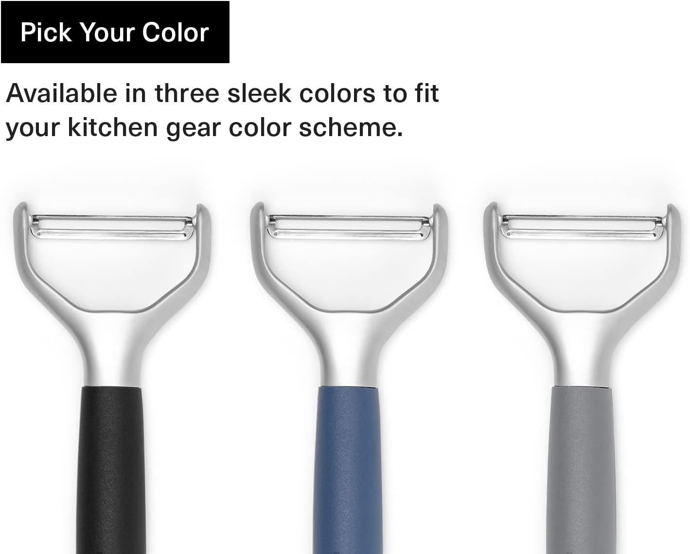 Misen Stainless Steel Vegetable Peeler - Dishwasher Safe Y Peeler - Easy to Use with Potatoes, Cabbage, Carrots, and More - Progessional Grade Kitchen Tool - Blue