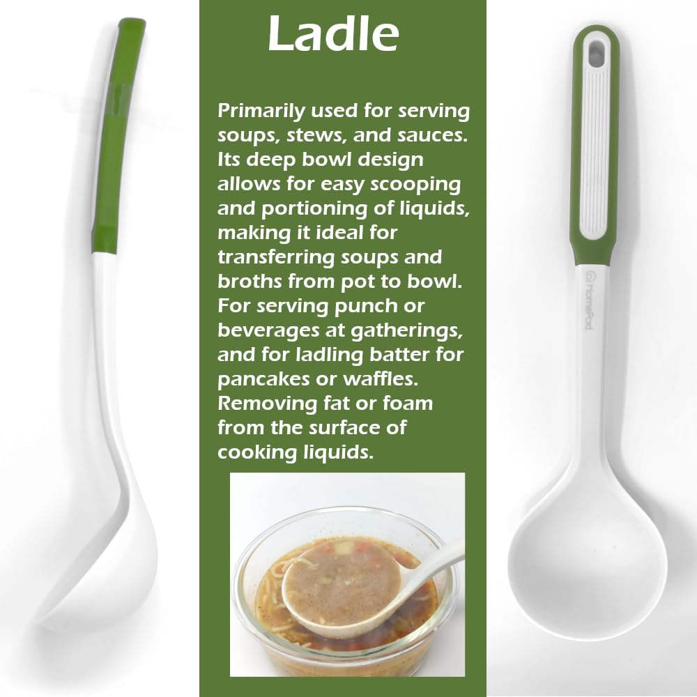 Set of 3 Kitchen Essentials Utensils Set of Silicone Spatulas 15 inches Large Heat Resistant 600F Cooking Baking Non-Slip Handles Won't scratch Cookware, Turner Rubber Spatula Ladle Espatula (White)