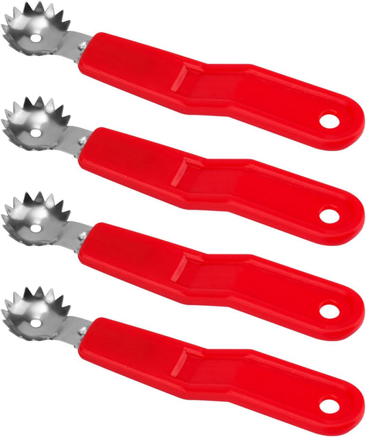 4pcs Tomato Strawberry Corer Tool, Strawberry Huller Stem Remover Fruit Vegetable Skin Peeler Seeder Core Removing Tools with Ergonomic Handles Kitchen Gadget for Canning Strawberries Tomatoes
