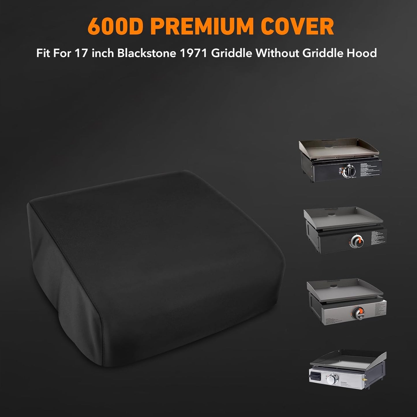 Heavy Duty Grill Griddle Cover Water Proof 600D Polyester Table Top Griddle Cover Compatible with 17 inch Blackstone 1971 Griddle Without Griddle Hood