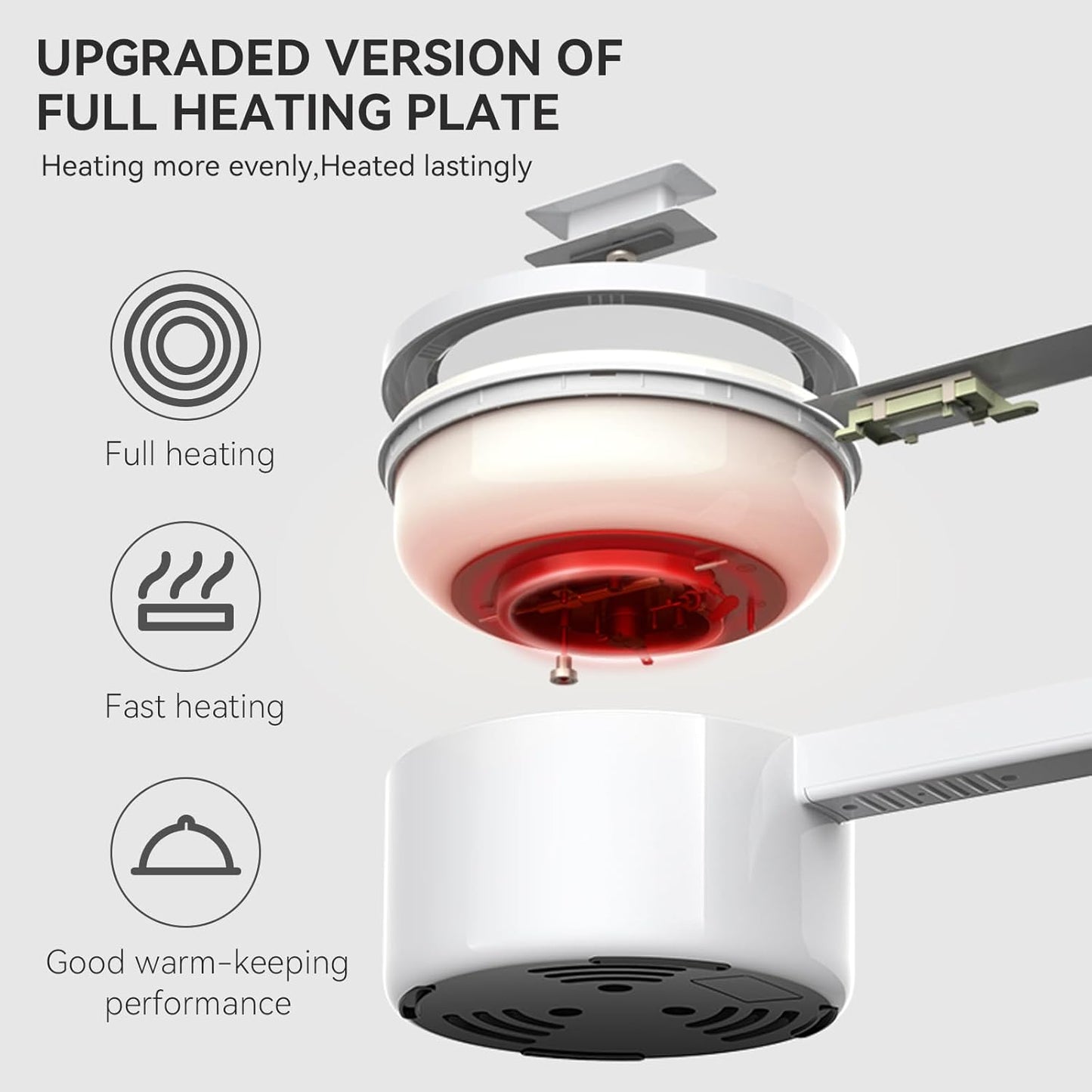 Hot Pot Electric with Steamer, 1.5L Ceramic Glaze Non-stick Portable Pot, Dual Power Multi-functional Electric Cooker, Suitable for Steak, Pasta, Hot Pot, Ramen, Dorm Room Essential