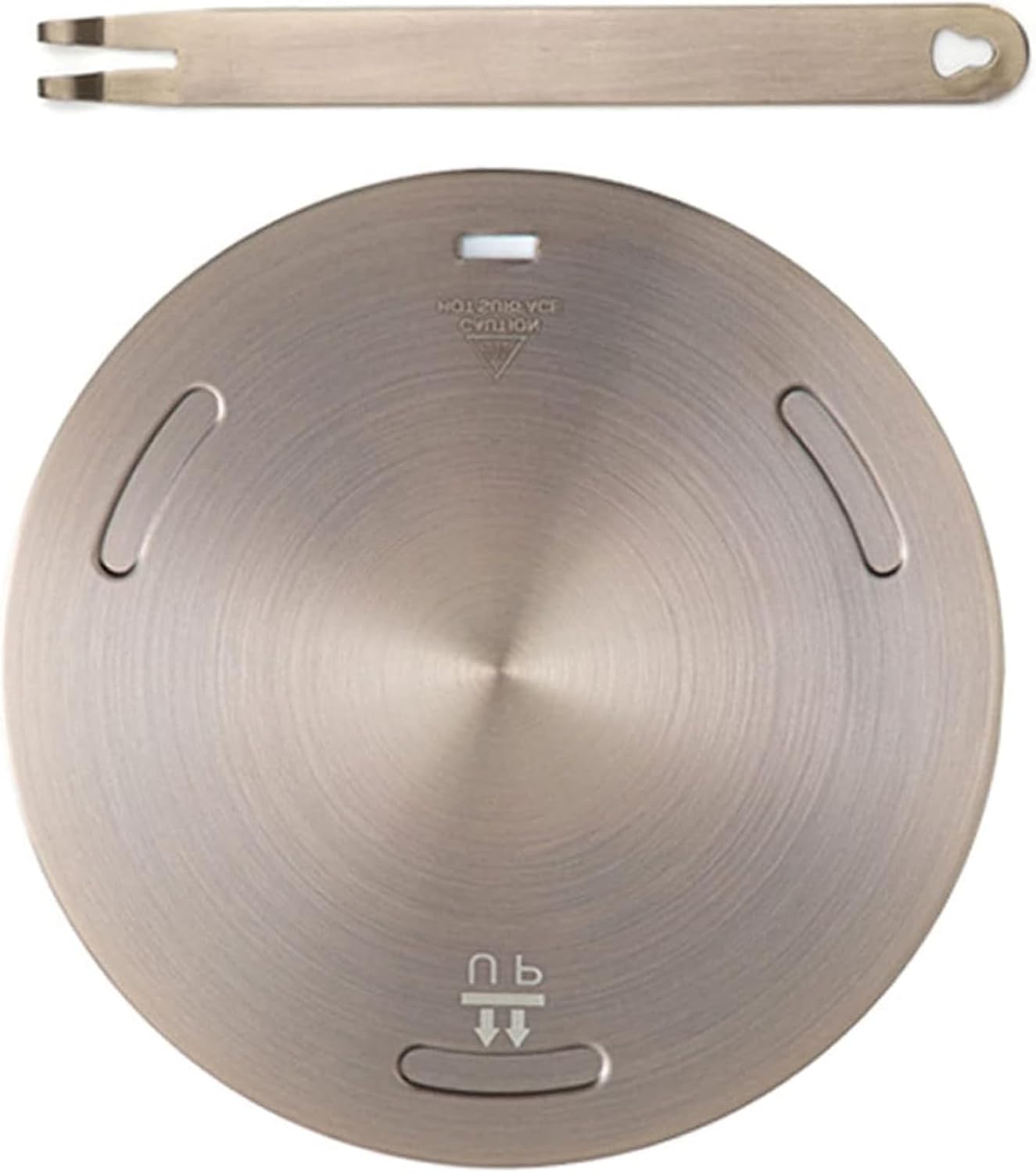 11 Inch Induction Converter Heat Sink Ring Plate, Stainless Steel Heat Sink Induction Plate with Stainless Steel Handle Converter