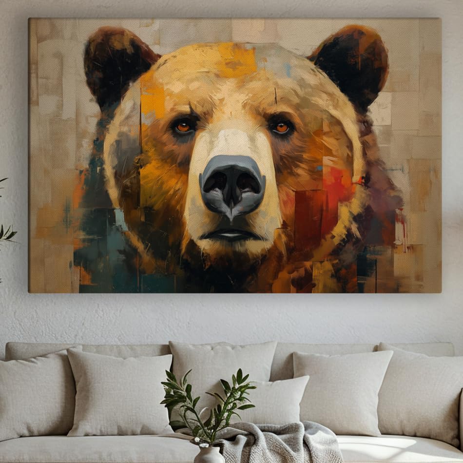 Wildlife Canvas Prints - Wild Animals Home Decor - Medium, Large, and Extra Large Wall Art for Living Room, Bathroom, Kitchen (Fragmented Strength, 39L" x 59W")