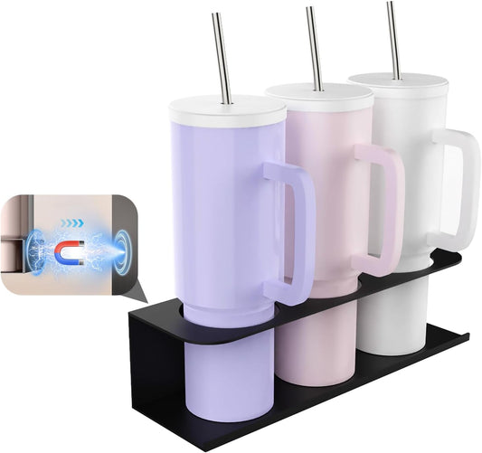 Magnetic Cup Holder for Stanley 30/40 oz Water Bottles, Tumbler Organizer for Stanley Cup, Strong Magnetic Storage Organizer Holder, Flexible Disassembly, for Kitchen, Refrigerator-1 Pack