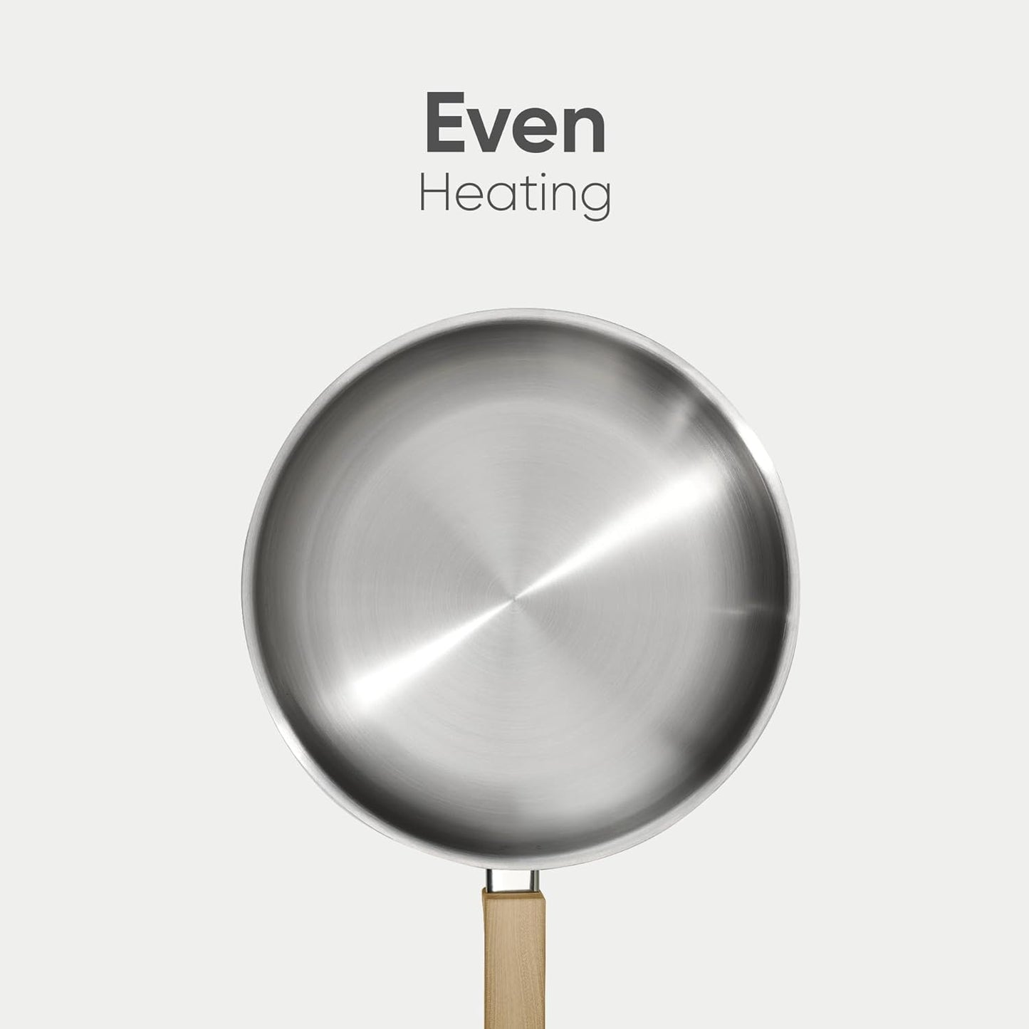 CAROTE 10" Stainless Steel Frying Pan, Non-Toxic Fry Pan Egg Pan Omelet Pan,Fast & Even Heat, Induction, Ceramic and Gas Cooktops Compatible