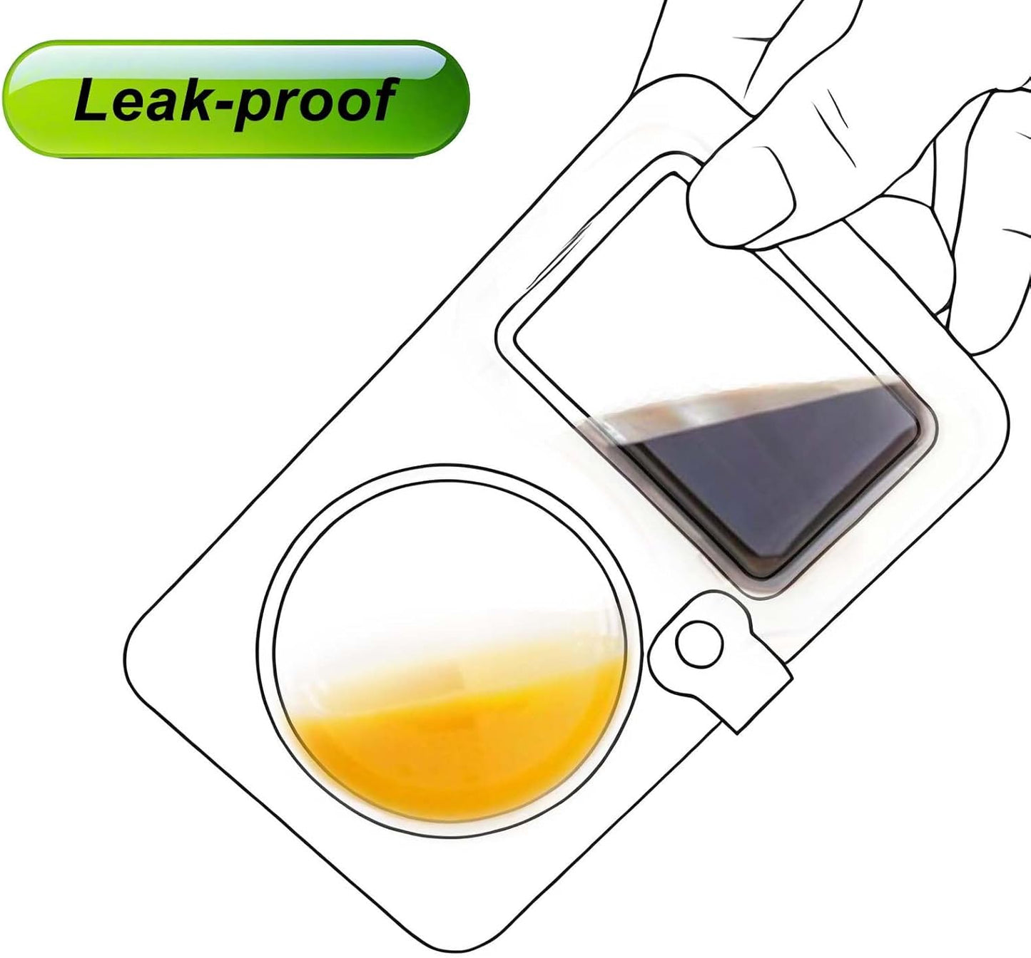 3 Pack Reusable Silicone Snack Container with Lids, Leak-Proof 2 Compartment Food Storage Box for Sauces, Fruits, Candy, Microwave Safe Collapsible Snackle Take-out Lunch Portable Kitchen Boxes